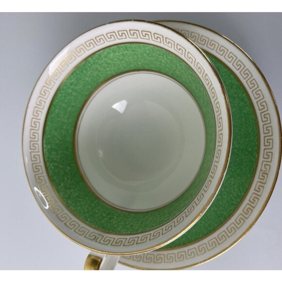 EB Foley China Teacup & Saucer, Green, Gold & White, Made in England, Tableware - Picture 4 of 12